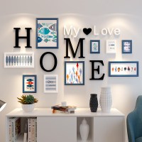 北欧风墙面装饰品房间墙壁挂饰房屋卧室墙上挂件室内客厅创意墙体 D款白蓝鱼跃龙门