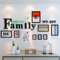 相框7寸挂墙组合连体挂创意像框架客厅一面墙相片框卧室北欧画框 A款(黑白胡) 适合1.7-8米墙面尺寸