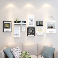 照片墙装饰品创意个性客厅相册相框挂墙组合房间背景相片墙自粘贴 PM5黑白常规款(守候)