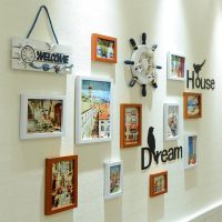 地中海照片墙装饰客厅背景墙相框挂墙组合创意网红房间布置免打孔 PS-11N白胡