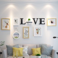 相框创意挂墙像框架组合简约画框九宫格相片框连体挂照片墙装饰 白原犹如生活(ps-022) 占墙面积见详情页