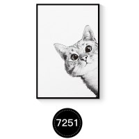 喵控 现代简约创意组合宠物猫咪装饰画客厅壁画墙面 7251 40*60典雅金框油画布画面AA(单幅价格,多幅请使用购物车