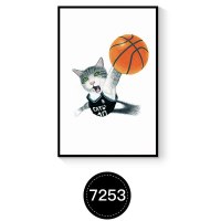 喵控 现代简约创意组合宠物猫咪装饰画客厅壁画墙面 7253 60*80典雅金框油画布画面AA(单幅价格,多幅请使用购物车