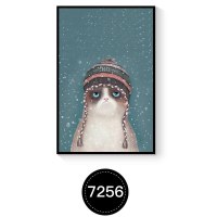 喵控 现代简约创意组合宠物猫咪装饰画客厅壁画墙面 7256 50*70时尚白框油画布画面AA(单幅价格,多幅请使用购物车