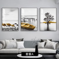 沙发墙画轻奢 11278/9572-2/11279 60*80典雅金框纹理油画布画面LA(棉麻油画布+金属边框)