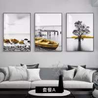 沙发墙画轻奢 11278/9572-2/11279 60*80典雅金框纹理油画布画面LA(棉麻油画布+金属边框)