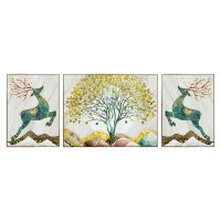 金发财树客厅装饰画现代简 10713/10715/10716 60*80/120*80/60*80尊贵黑框油画布画面AA