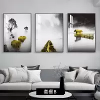 沙发墙画轻奢挂 10795/10793/10796 50*70尊贵黑框纹理油画布画面LA(棉麻油画布+金属边框)