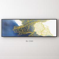 现代抽象装饰画卧室长条壁画客厅挂画沙发背景墙横幅简约酒店简欧 BU-2360 135*35单幅白色框