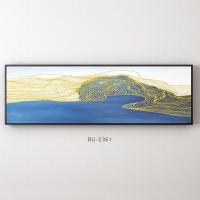 现代抽象装饰画卧室长条壁画客厅挂画沙发背景墙横幅简约酒店简欧 BU-2361 150*50单幅白色框