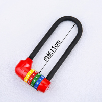 健身房密码锁挂锁橱柜大号防盗窗仓库大柜子锁衣柜箱包密码挂锁 红色-11cm