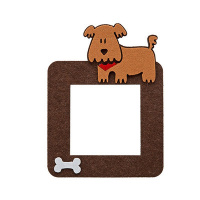 卡通可爱毛毡开关贴客厅卧室防尘开关装饰贴家用开关套开关垫墙贴 咖啡狗