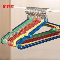 加厚纳米浸塑防滑衣架10个售不锈钢凹晒衣晾裤架干湿两用晾衣挂