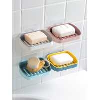 简约双层沥水肥皂盒塑料免打孔壁挂式香皂架家用肥皂收纳盒香皂盒