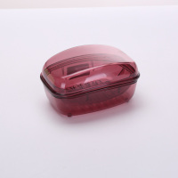 香皂盒带盖沥水香罩盒卫生间沥水创意个性肥皂盒双格大号洗衣皂盒 酒红色