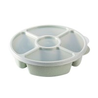 清仓干果盒坚果客厅分格带盖糖果干果盘家用茶几创意瓜子盒子密封 北欧绿