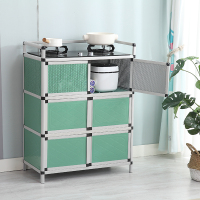 放碗柜厨房柜子储物柜煤气灶台柜餐边柜简易不锈钢厨房橱柜