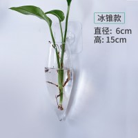 水培玻璃花瓶透明植物花盆壁挂创意diy墙上装饰悬挂小吊瓶小清新 壁挂冰锥送钉贴水晶泥