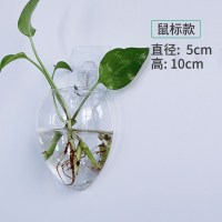 水培玻璃花瓶透明植物花盆壁挂创意diy墙上装饰悬挂小吊瓶小清新 壁挂鼠标送钉贴水晶泥