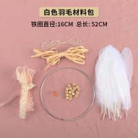印第安风格捕梦网挂饰风铃仙女扑梦网生日七夕情人节DIY装饰 白色羽毛粉挂件材料包