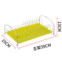 晾放碗碟沥水架碗架厨房置物架家用放碗架碗筷收纳盒餐具架储物架 单层绿盘