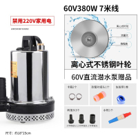 闪电客直流潜水泵12V 48V 60伏家用高扬程抽水泵农用农业灌溉电瓶车水泵 ZQB-60(380W7米电线)