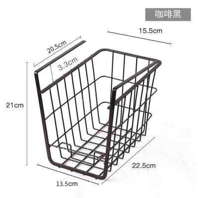 橱柜铁艺挂篮带纸巾架厨房置物架收纳整理衣柜隔板收纳分层储物架