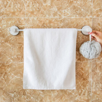 韩国卫生间毛巾杆 强力吸盘单杆长创意白浴巾挂架免打孔