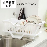 碗架沥水碗架大号碗架厨房用品沥水碗架闪电客厨房碗盘置物架碟厨房置物 正面白色小号