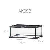 爬虫饲养箱蜥蜴刺猬乌龟守宫闪电客玻璃缸雨林缸蛇仓鼠 角蛙缸 31x21x15cm[官方正品品质保障]