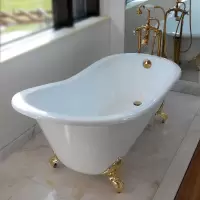 欧式式铸铁陶瓷美式贵妃浴缸普通复古家用成人猫脚浴缸贵妃缸闪电客浴缸