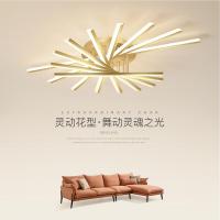 客厅灯具创意金色北欧个性艺术简约现代大气家用轻奢卧室吸顶灯饰闪电客吸顶灯
