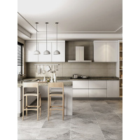 橱柜定制厨房整体小户型一字形现代简约轻奢开放式多层木装修闪电客橱柜 定金 1米