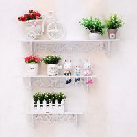 绿萝墙上花架墙面置物架壁挂卧室墙壁客厅挂架子创意挂墙架免打孔闪电客置物架 套三+[兔之家套餐.含饰品]
