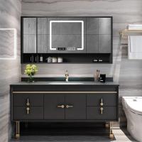 岩板浴室柜闪电客现代轻奢卫生间洗漱台洗脸洗手台盆柜组合智能卫浴镜柜 70CM+岩板+智能镜