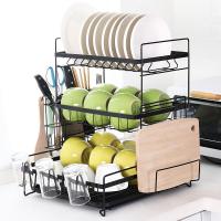 厨房闪电客多功能放碗架沥水架晾碗架家用水杯碗碟筷刀具砧板收纳置物架