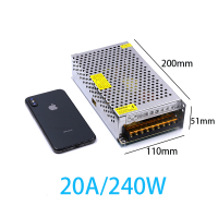 LED灯闪电客带开关电源 12V灯条驱动变压器 适配器 镇流器 220V转12V 20A/240W