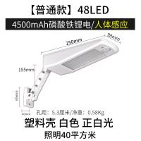 太阳能灯庭院灯户外闪电客家用 亮LED人体感应灯 壁灯新农村路灯 [普通款]白色款-白光
