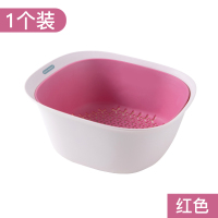 火锅拼盘沥水篮闪电客厨房洗菜盆塑料大号家用三角配菜蔬菜水果分格篮子 沥水篮红色[一个装]