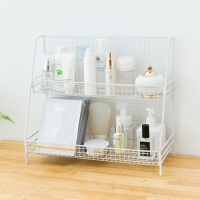 化妆品收纳盒桌面置物架铁艺护肤品收纳网红ins多层书桌宿舍 白色大号