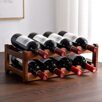 红酒架酒柜格子闪电客家用摆件葡萄酒收纳架子木酒架展示架置物架
