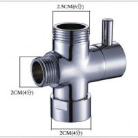 淋浴水嘴三通 快开阀闪电客混水阀连接配件开关提拉合金分水器 锌合金4分(一边6分)