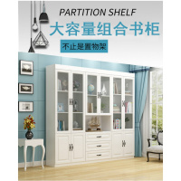 欧式书柜现代简约落地书橱带玻璃闪电客自由组合储物收纳柜家用文件柜