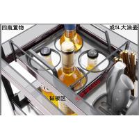 黑晶款厨房橱柜304不锈钢调味拉篮300/350/400柜体置物架刀架拉篮 350柜体黑晶系列全套