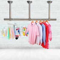 不锈钢闪电客加长晾衣杆3/4/5米固定式阳台吊顶装单杆晒挂衣杆单根价 304钢3米拼接+吊座35cm