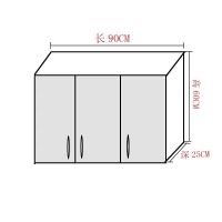 太空铝阳台吊柜铝合金储物柜洗衣机闪电客壁柜厨房挂墙式收纳柜定制 白色A款90长*60高*25厚三门(需其他颜色备注 整装