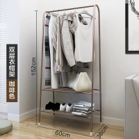 衣架落地简易衣帽架厅卧室内闪电客挂衣服架子家用晾衣架多功能置物架 A款-咖啡色