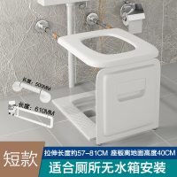 简易孕妇二合一折叠壁挂式蹲坑改马桶坐便器闪电客家用卫生间老人坐便椅 短款+折叠扶手+50CM一字扶手 其他/other
