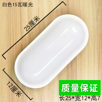 户外led吸顶 庭院室外墙壁灯厕所浴室阳台卫生间厨房厨卫灯 白色外壳15瓦[暖光]