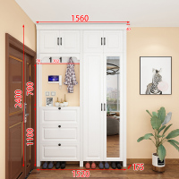 超薄鞋柜17cm家用口闪电客大容量简约现代厅柜北欧多功能玄 [款式8]长1560宽175高2400mm 框架结构组装